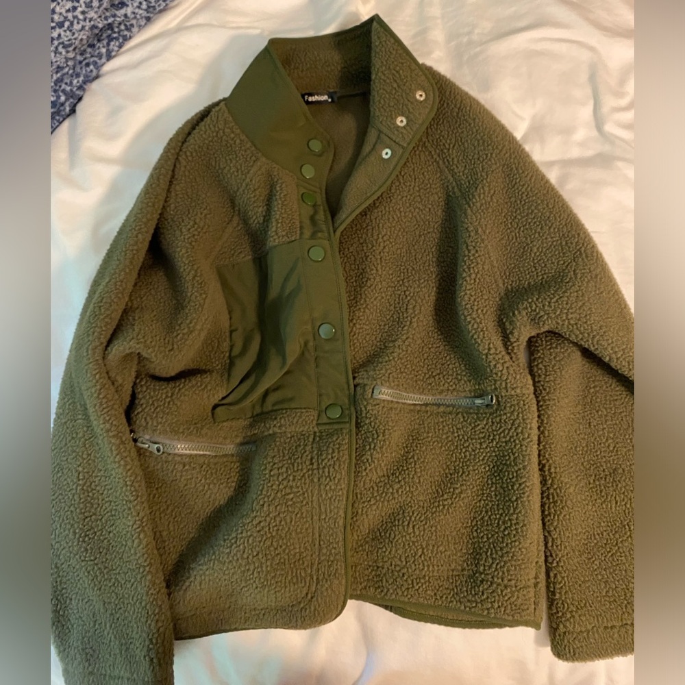 Green fleece jacket
